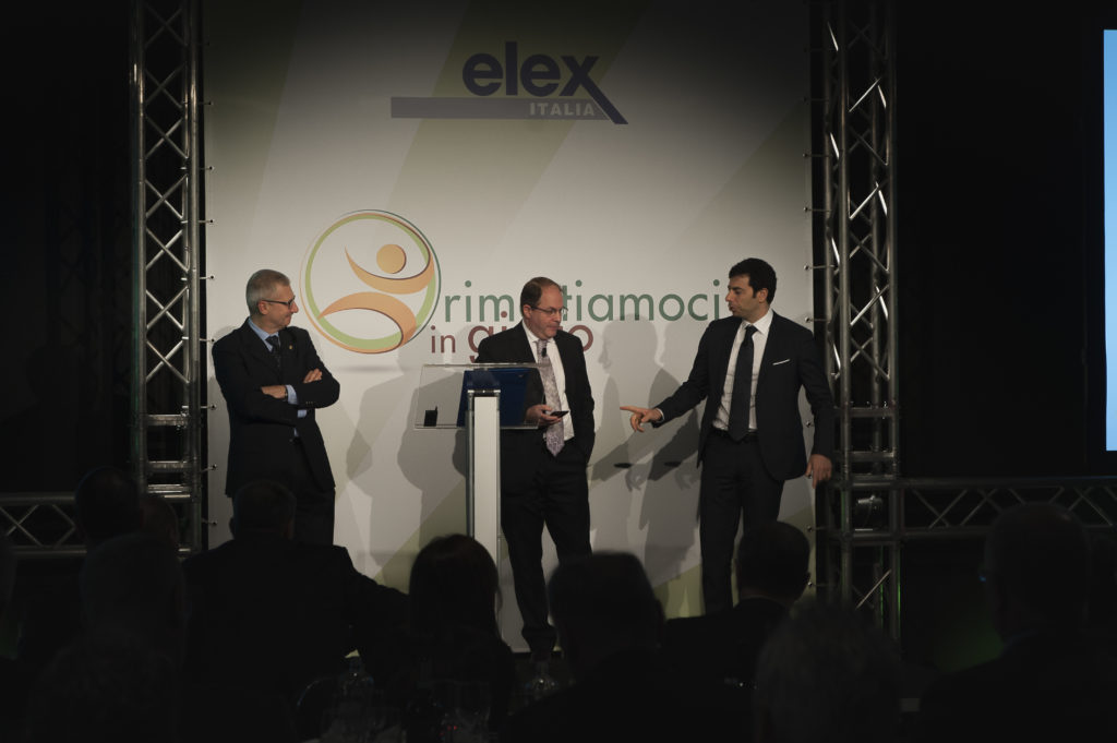 Convention ELEX Italia. Nella foto, da sinistra: il Gen. Scollo, Simon Sanfilippo e Giorgio Strano