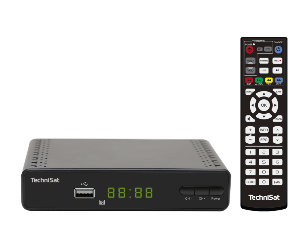 Decoder digitale Terrabox T3 per la ricezione dei segnali DVB-T2 per lo switch off.