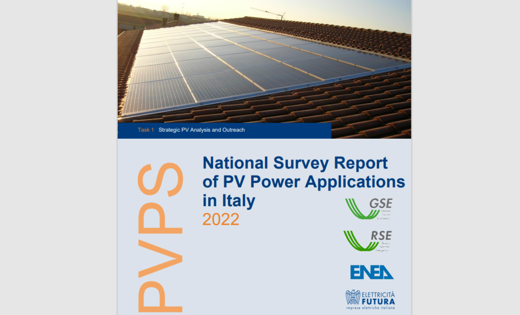  National survey report of photovoltaic power applications in Italy 2022